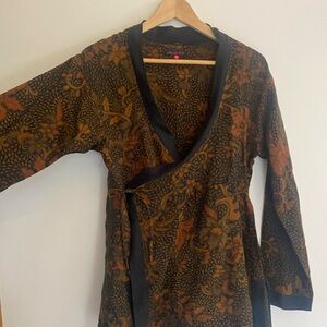 Maggie Walt Brown and Black unique wrap shirt